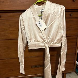 Kehlani Wrap Front Sash Tie Top